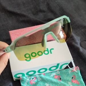 Goodr Sunglasses with Green Frame and Yellow Lenses